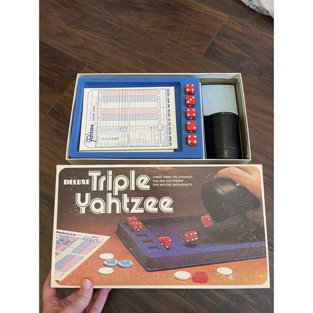 Vintage 1978 Milton Bradley Deluxe Triple Yahtzee Dice Game E0928 Complete